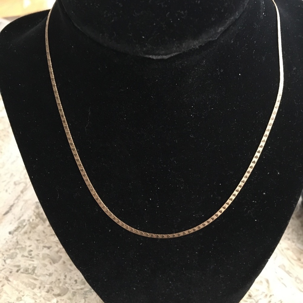 Heart Shape Herringbone  17’ 14 Karat Yellow Gold